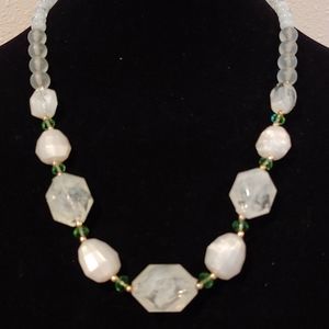 Seafoam Green Handcrafted with Crystals Necklace